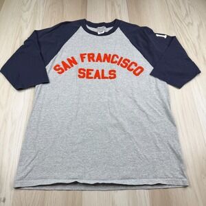 Ebbets Field Flannels Mens Gray San Francisco Seals Raglan Sleeve Jersey XL